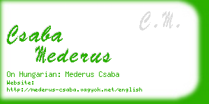 csaba mederus business card